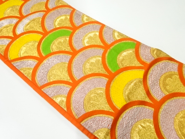 JAPANESE KIMONO / FUKURO OBI FOR KIDS / SILK / WOVEN FLOWER SEIGAIHA